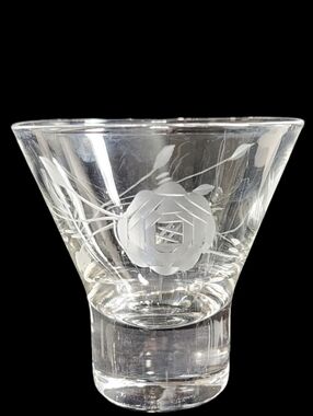 Javit Rose wheat Etched Glass Cocktail Cup set of 4